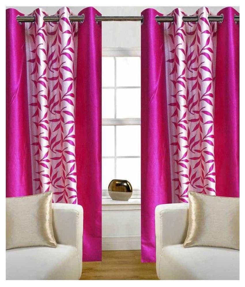 Phyto Home Floral Semi-Transparent Eyelet Long Door Curtain 9 ft Pack of 2 -Multi Color Phyto Home Floral Semi-Transparent Eyelet Long Door Curtain 9 ft Pack of 2 -Multi Color