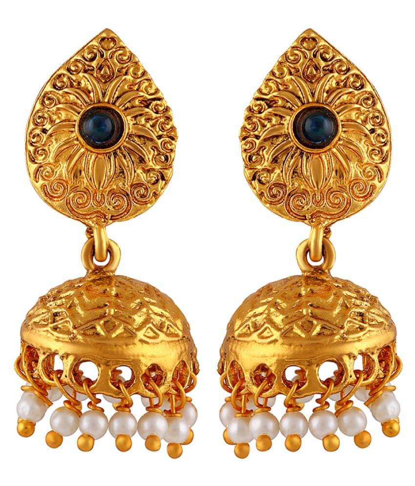     			Asmitta Ravishing Pear Shape Gold Plated Earrings For Women