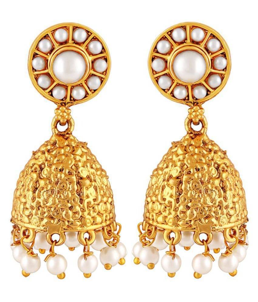     			Asmitta Enchanting Round Shape Gold Plated Earrings For Women