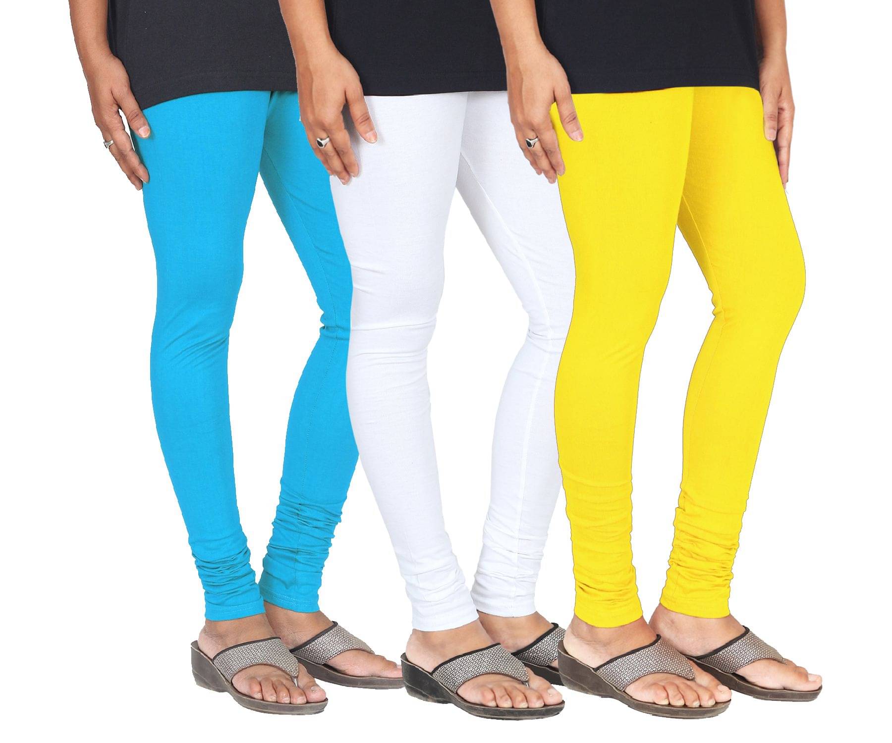     			Varsha Pack of 3 Girls 100% Cotton Leggings ( Multi )
