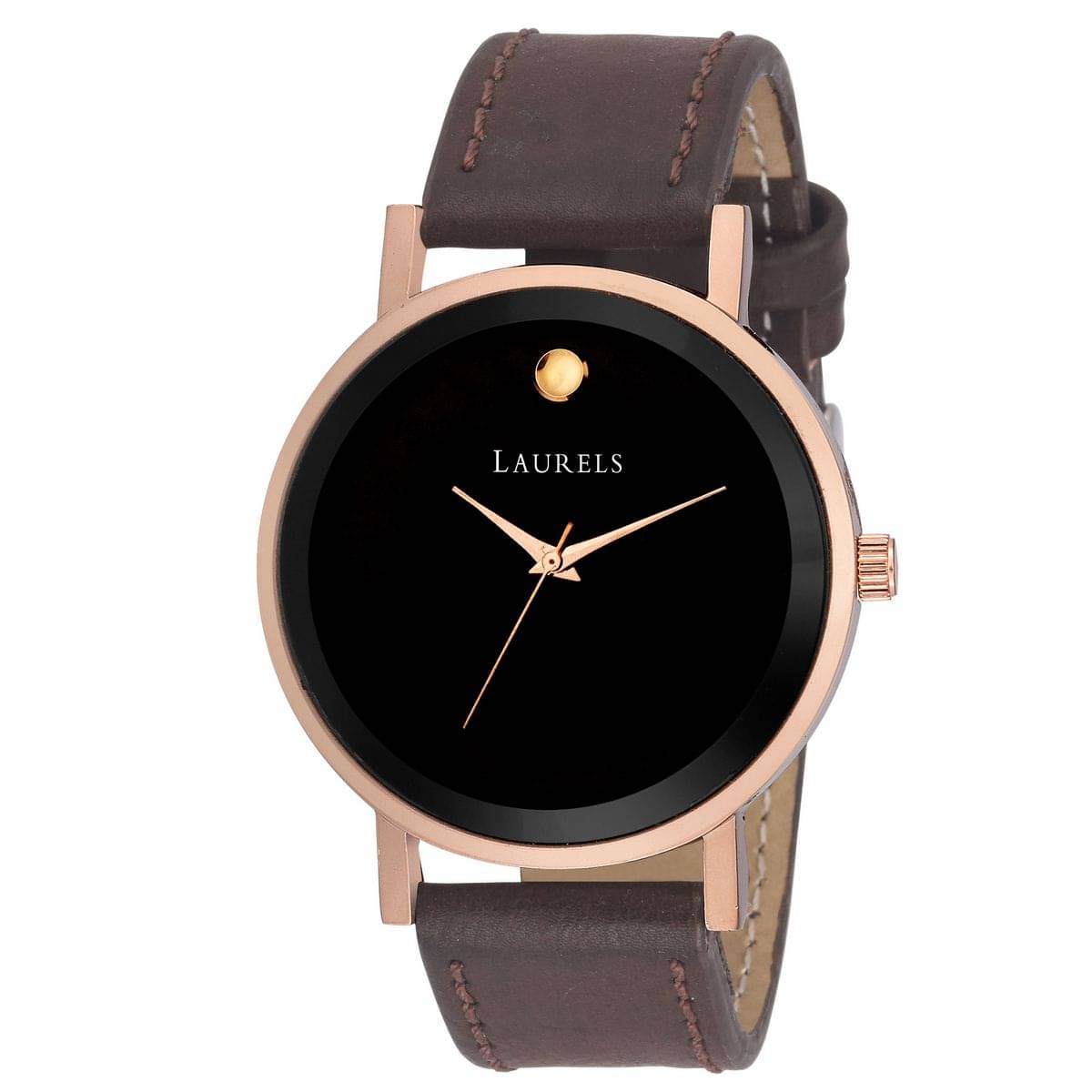 Laurels Black Color Analog Men's Watch With Strap: LWM-MOON-020905 Laurels Black Color Analog Men's Watch With Strap: LWM-MOON-020905