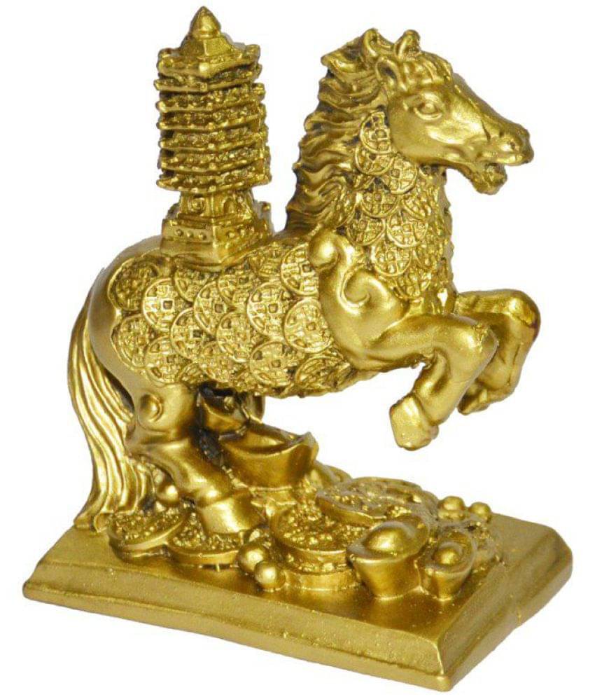     			King Collection Feng Shui Education Tower On Wealth Horse - Beige
