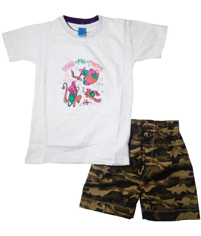     			harshvardhanmart Pack of 1 Boys Cotton Blend T-Shirt & Shorts Set ( Multi )