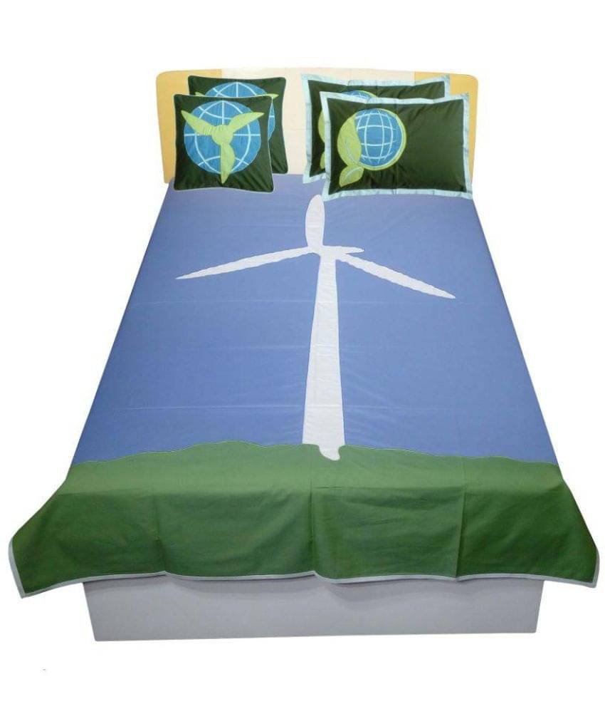 HUGS N RUGS Cotton Single Bedsheet ( Blue )     			HUGS N RUGS Cotton Single Bedsheet ( Blue )