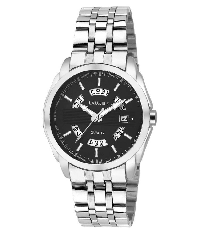     			Laurels Black Color Date Analog Men's Watch With Metal Chain:  LWM-AST-V-020707