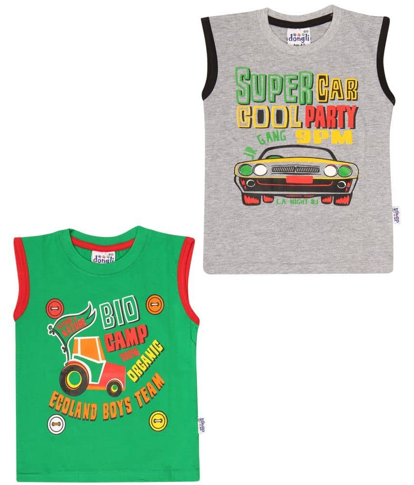 Dongli Pack of 2 Boys Cotton T-Shirt & Shorts Set ( Multicolor )