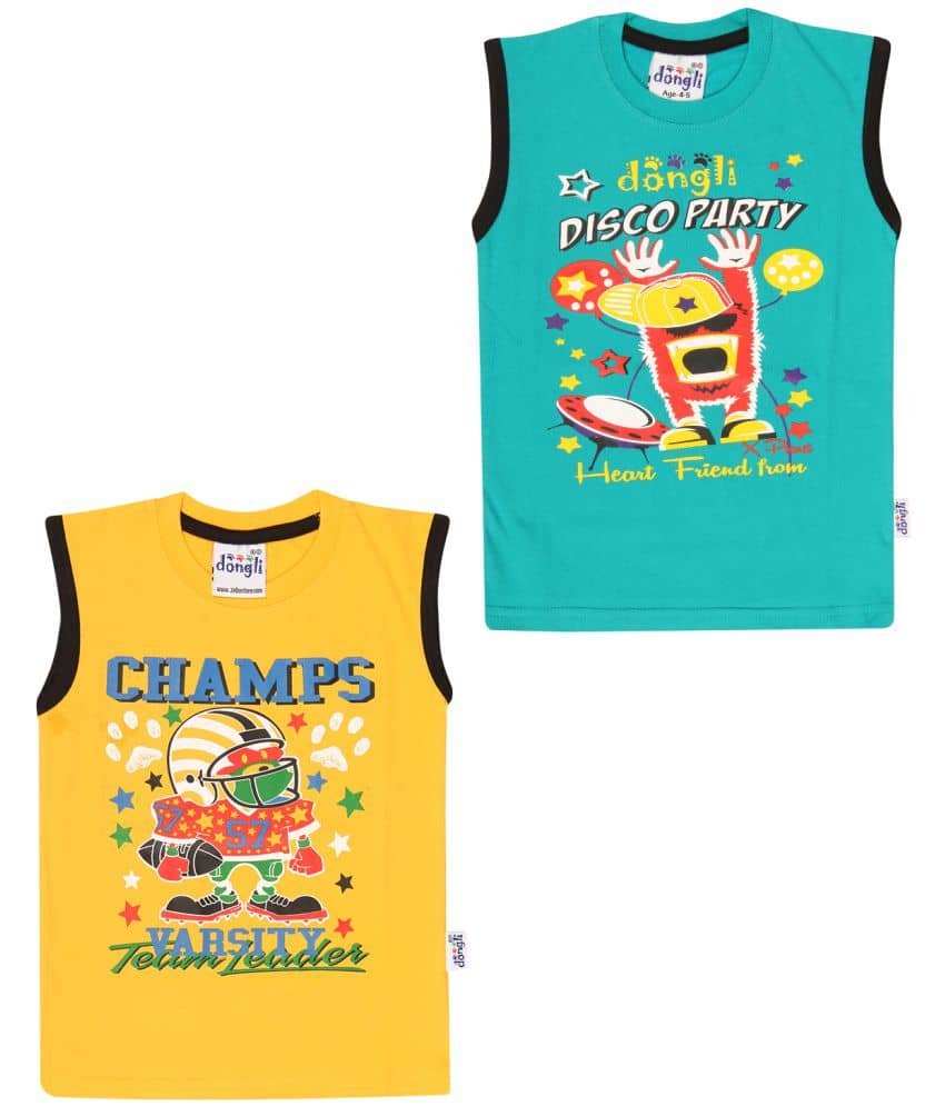 Dongli Pack of 2 Boys Cotton T-Shirt & Shorts Set ( Multi )