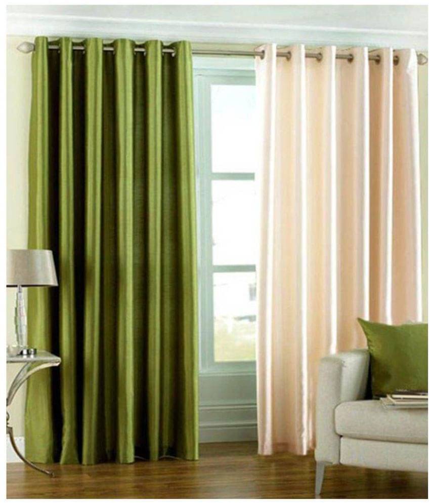 Phyto Home Solid Semi-Transparent Eyelet Door Curtain 7 ft Pack of 2 -Multi Color Phyto Home Solid Semi-Transparent Eyelet Door Curtain 7 ft Pack of 2 -Multi Color
