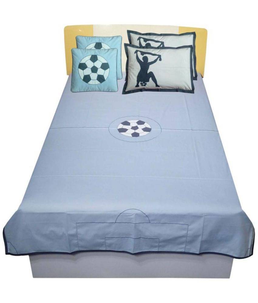     			HUGS N RUGS Cotton Single Bedsheet ( Blue )