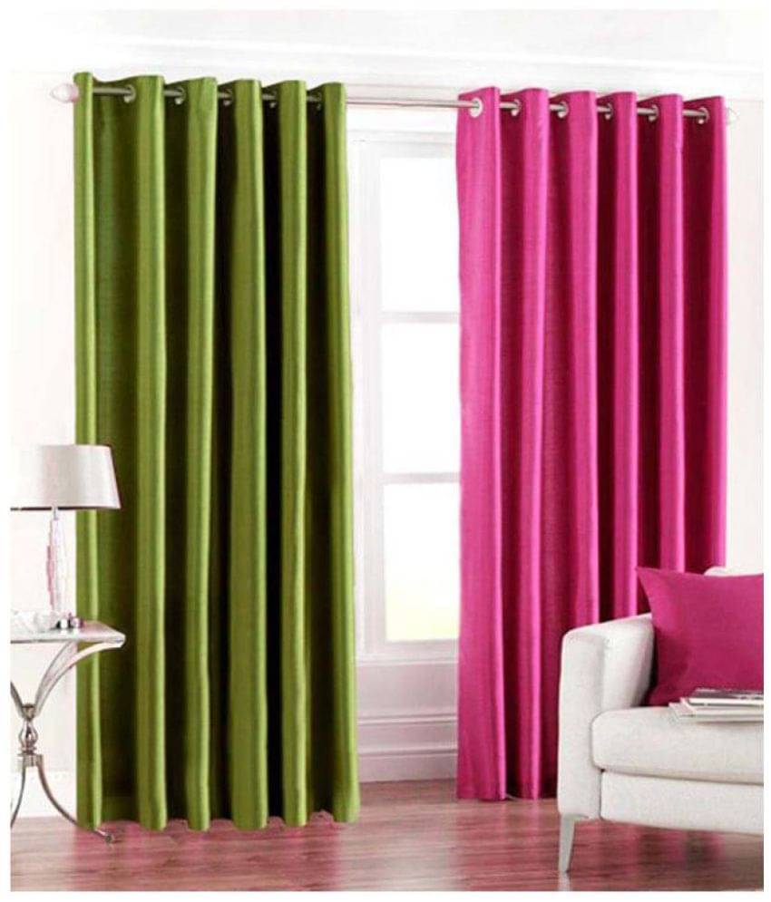 Phyto Home Solid Semi-Transparent Eyelet Window Curtain 5 ft Pack of 2 -Multi Color Phyto Home Solid Semi-Transparent Eyelet Window Curtain 5 ft Pack of 2 -Multi Color