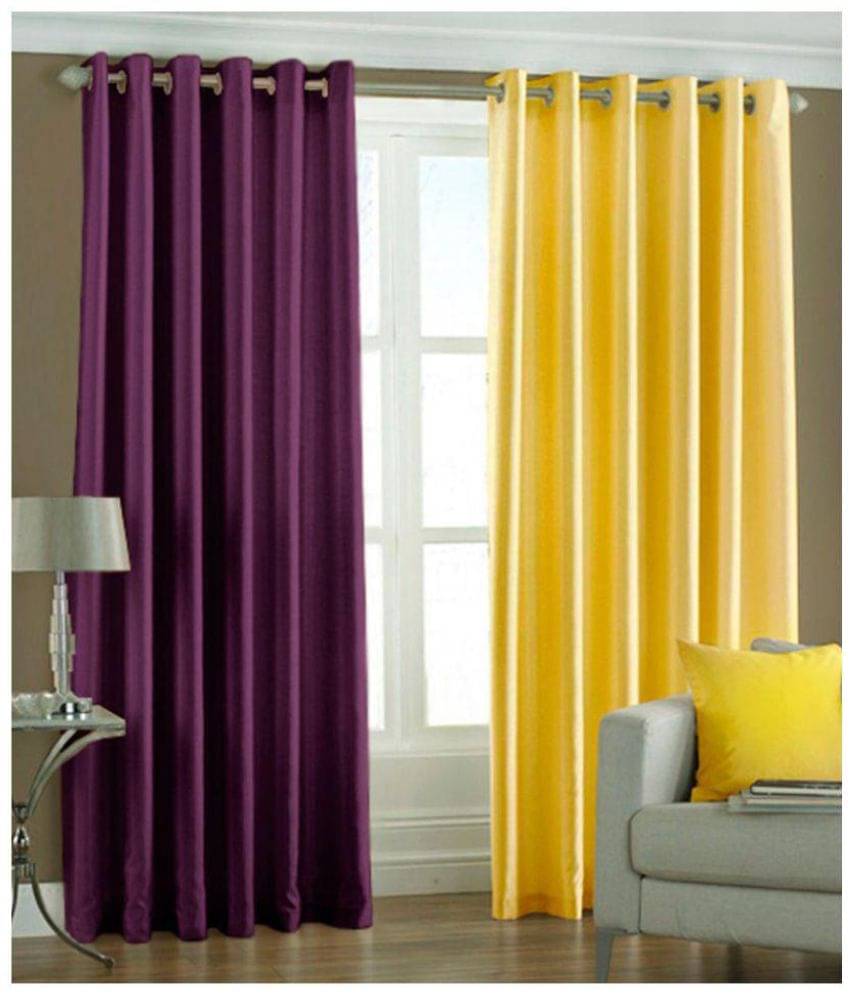 Phyto Home Solid Semi-Transparent Eyelet Window Curtain 5 ft Pack of 2 -Multi Color Phyto Home Solid Semi-Transparent Eyelet Window Curtain 5 ft Pack of 2 -Multi Color