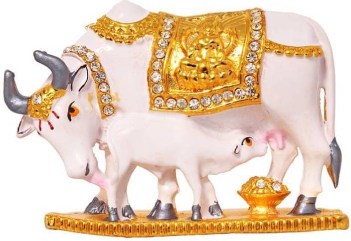    			SCrazeHub Kamdhenu Cow Brass Idol - Pack of 1
