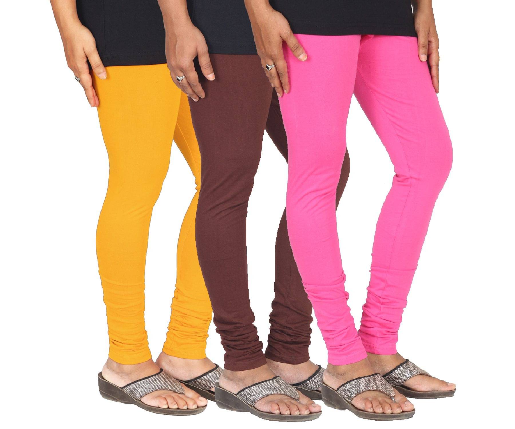     			Varsha Pack of 3 Girls 100% Cotton Leggings ( Multi )