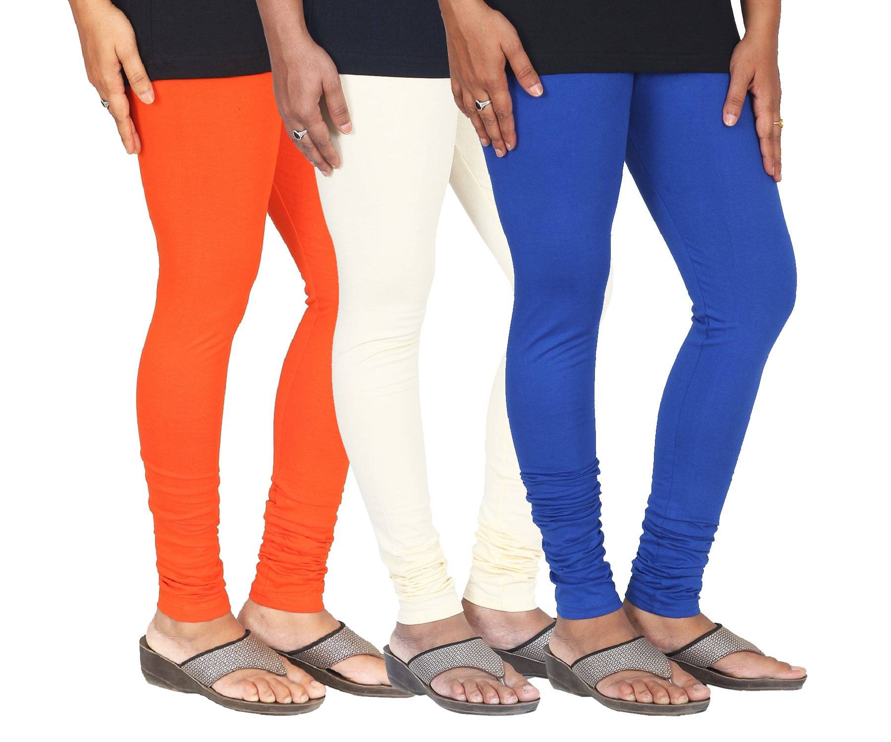     			Varsha Pack of 3 Girls 100% Cotton Leggings ( Multi )
