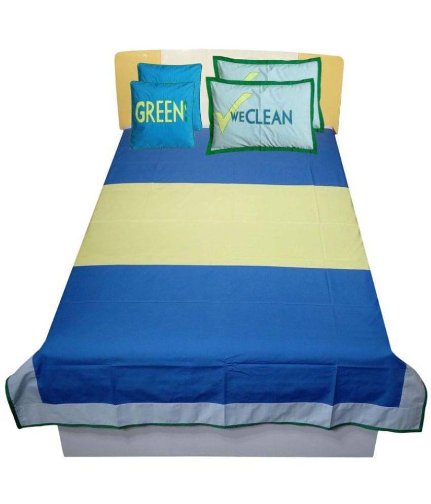 HUGS N RUGS Cotton Single Bedsheet ( Blue )     			HUGS N RUGS Cotton Single Bedsheet ( Blue )