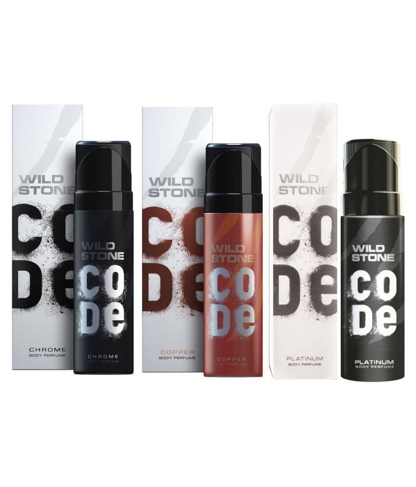Wild Stone Code Chrome, Copper & Platinum Combo Perfume Body Spray - For Men (360 ml, Pack of 3) Wild Stone Code Chrome, Copper & Platinum Combo Perfume Body Spray - For Men (360 ml, Pack of 3)