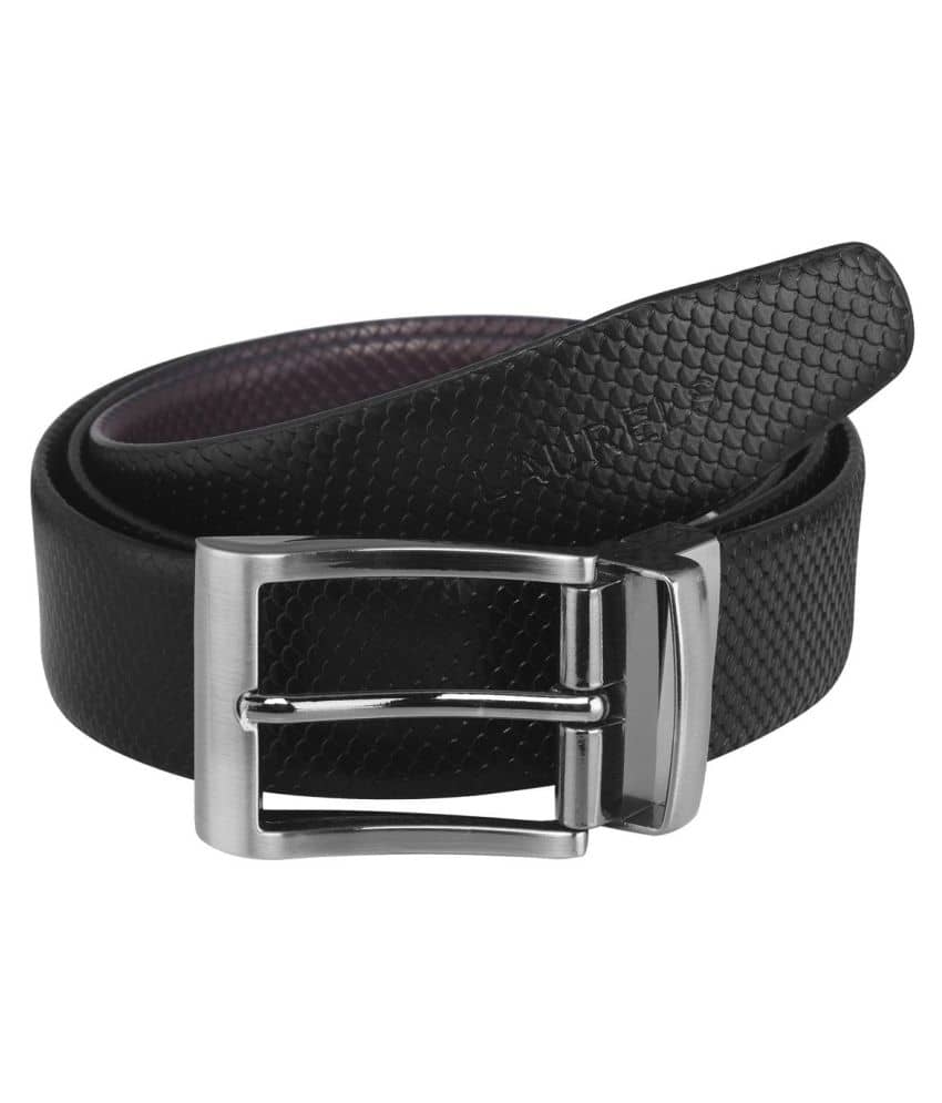 Laurels Black Leather Formal Belts