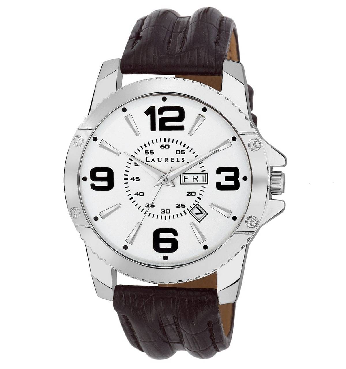     			Laurels Silver Color Day & Date Analog Men's Watch With Strap:  LWM-Zd-070907