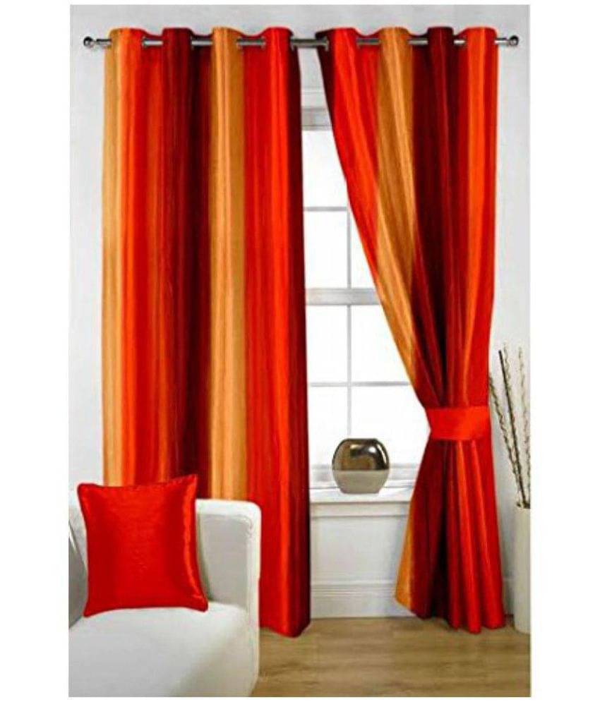 Tanishka Fabs Solid Room Darkening Eyelet Curtain 5 ft ( Pack of 2 ) - Multi Color Tanishka Fabs Solid Room Darkening Eyelet Curtain 5 ft ( Pack of 2 ) - Multi Color