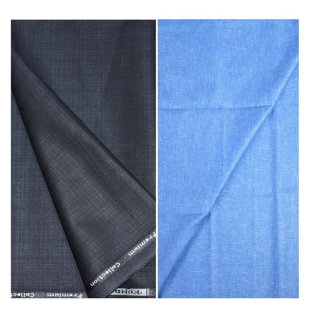KUNDAN SULZ GWALIOR - Blue Cotton Blend Men's Unstitched Shirts & Trousers ( Pack of 2 ) KUNDAN SULZ GWALIOR - Blue Cotton Blend Men's Unstitched Shirts & Trousers ( Pack of 2 )