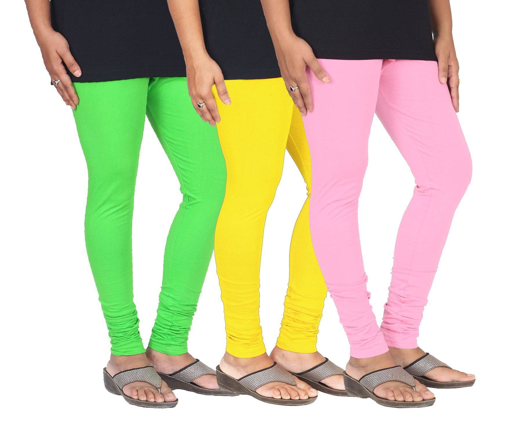     			Varsha Pack of 3 Girls 100% Cotton Leggings ( Multi )