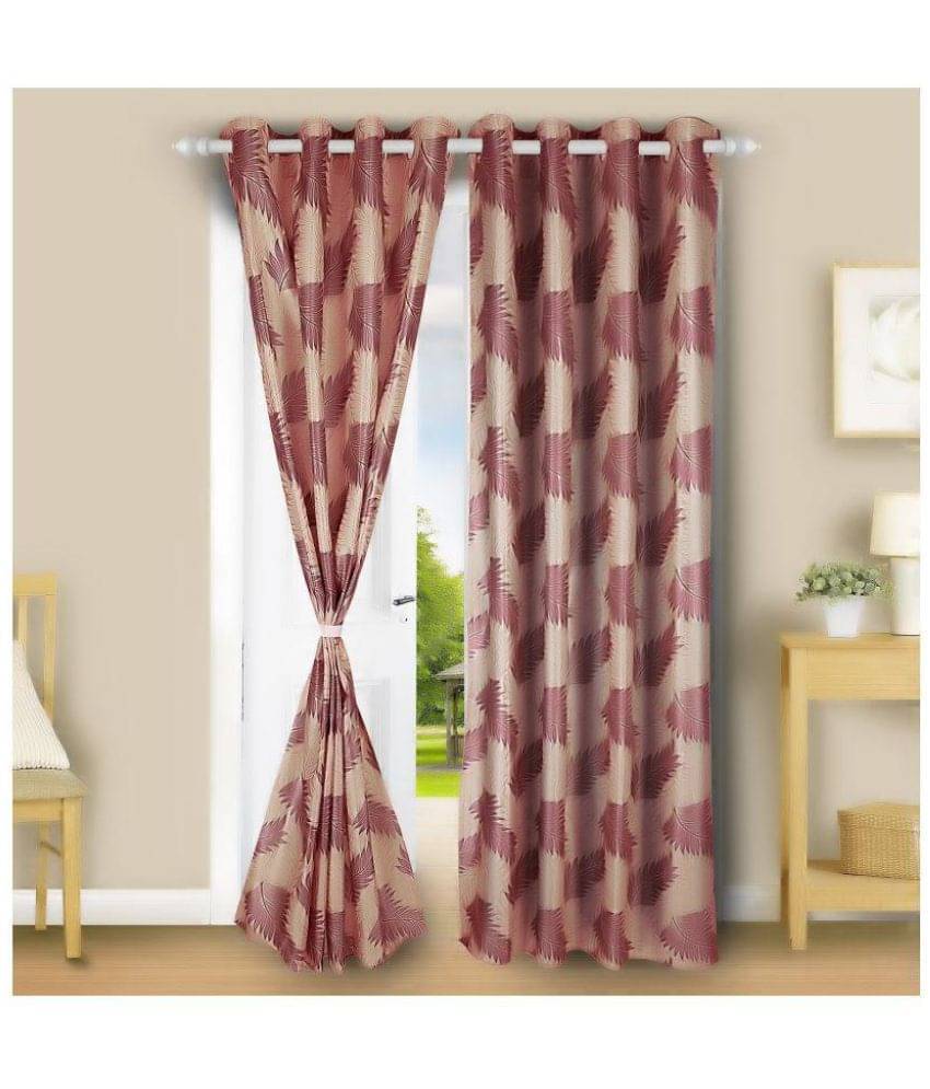     			E-Retailer Set of 2 Door Eyelet Curtains Floral Multi Color