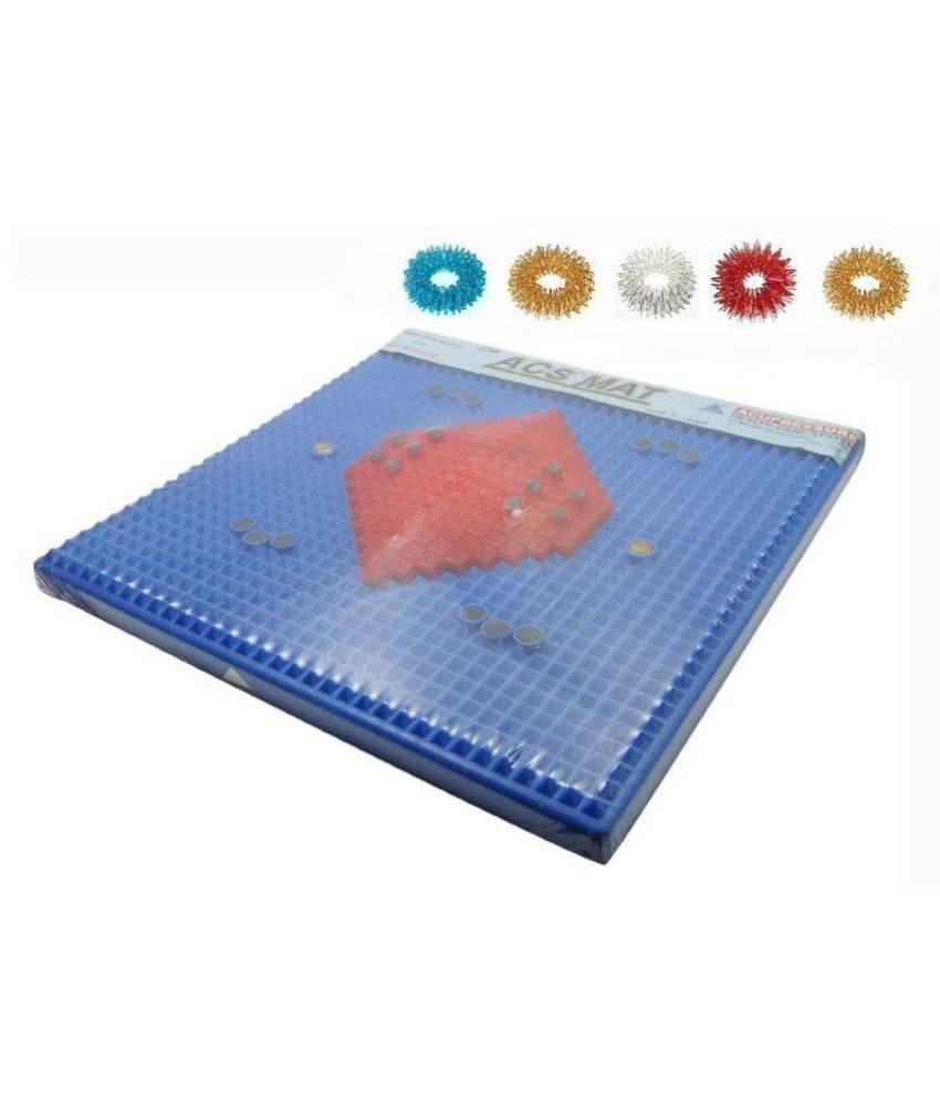     			AHCS ACS Mat Magnetic Pyramidal Therapy Foot Mat 5Pcs Sujok Finger Massage Rings