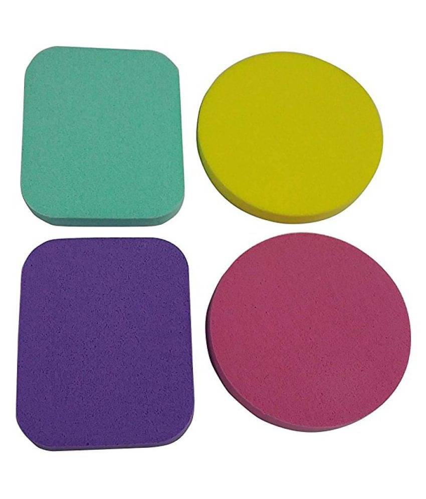     			FOK Foundation Applicator Colorful Sponge 4 no.s Cosmetic Makeup Powder Puff