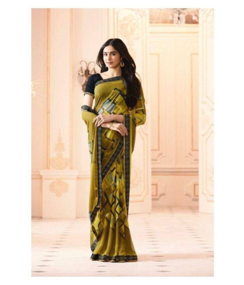 Gazal Fashions Silk Printed Saree With Unstitched Blouse Piece ( Multicolor ) Gazal Fashions Silk Printed Saree With Unstitched Blouse Piece ( Multicolor )