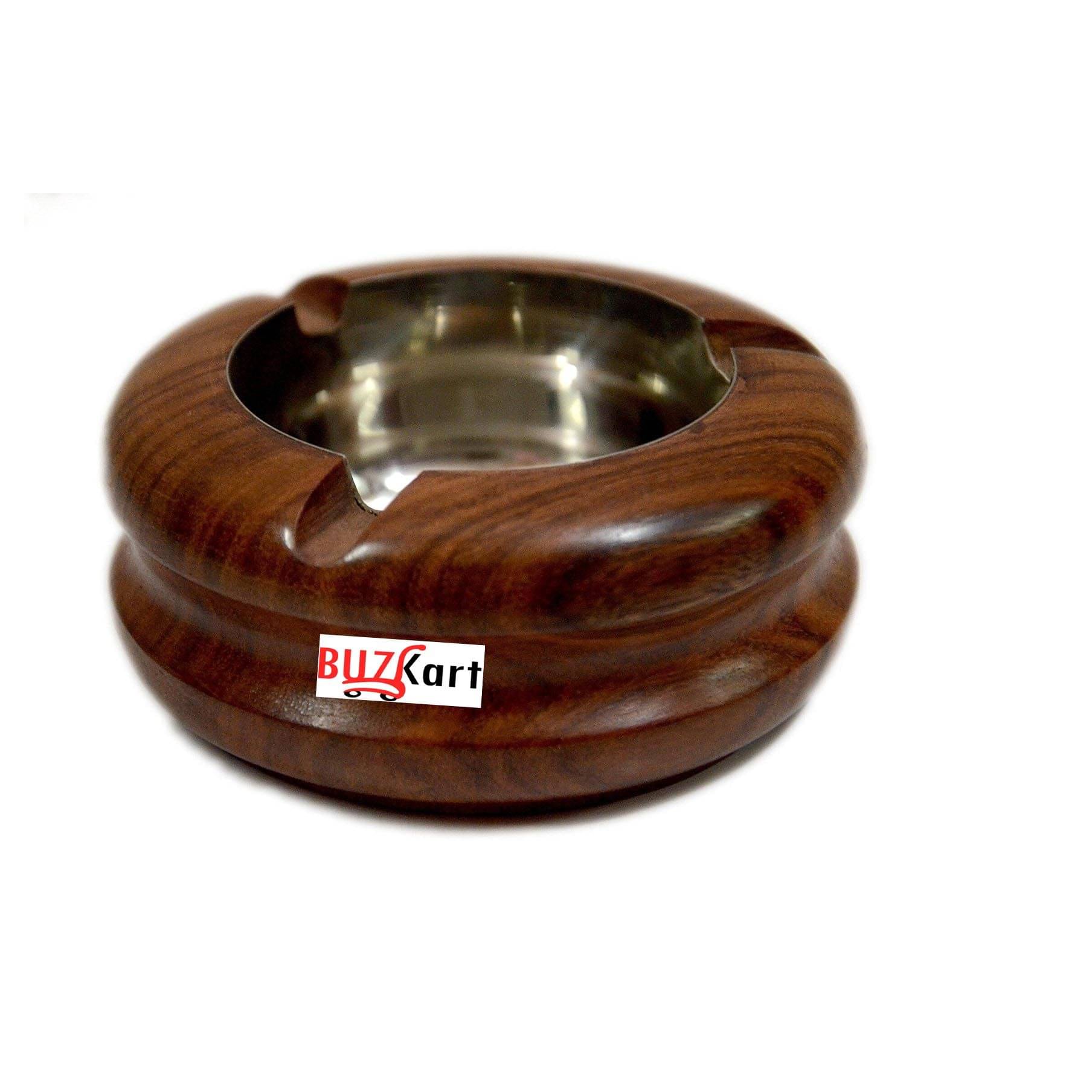     			BuzyKart Sheesham Wood Plain Round Handcrafted Ash Tray