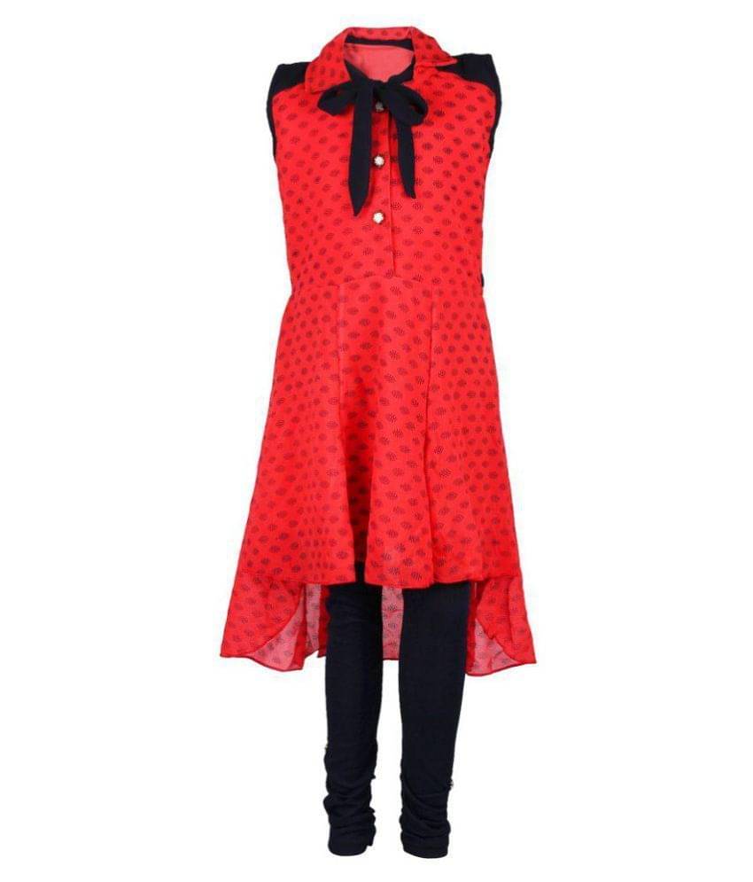     			Arshia Fashions Girls Net ( Pack of 2 , Red )