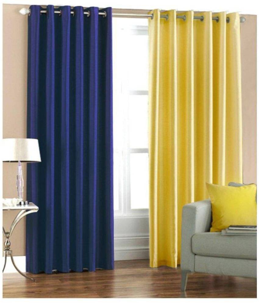 Phyto Home Solid Semi-Transparent Eyelet Window Curtain 5 ft Pack of 2 -Multi Color Phyto Home Solid Semi-Transparent Eyelet Window Curtain 5 ft Pack of 2 -Multi Color