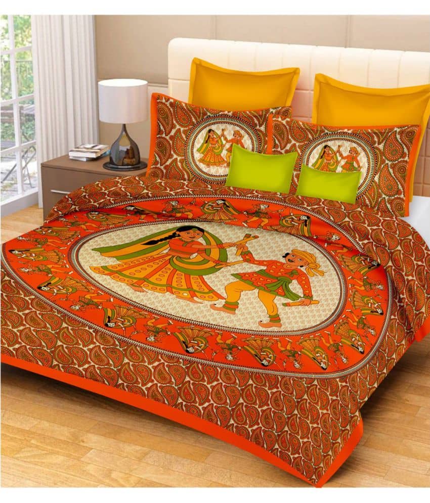 Bombay Spreads Cotton Double Bedsheet ( Blue )