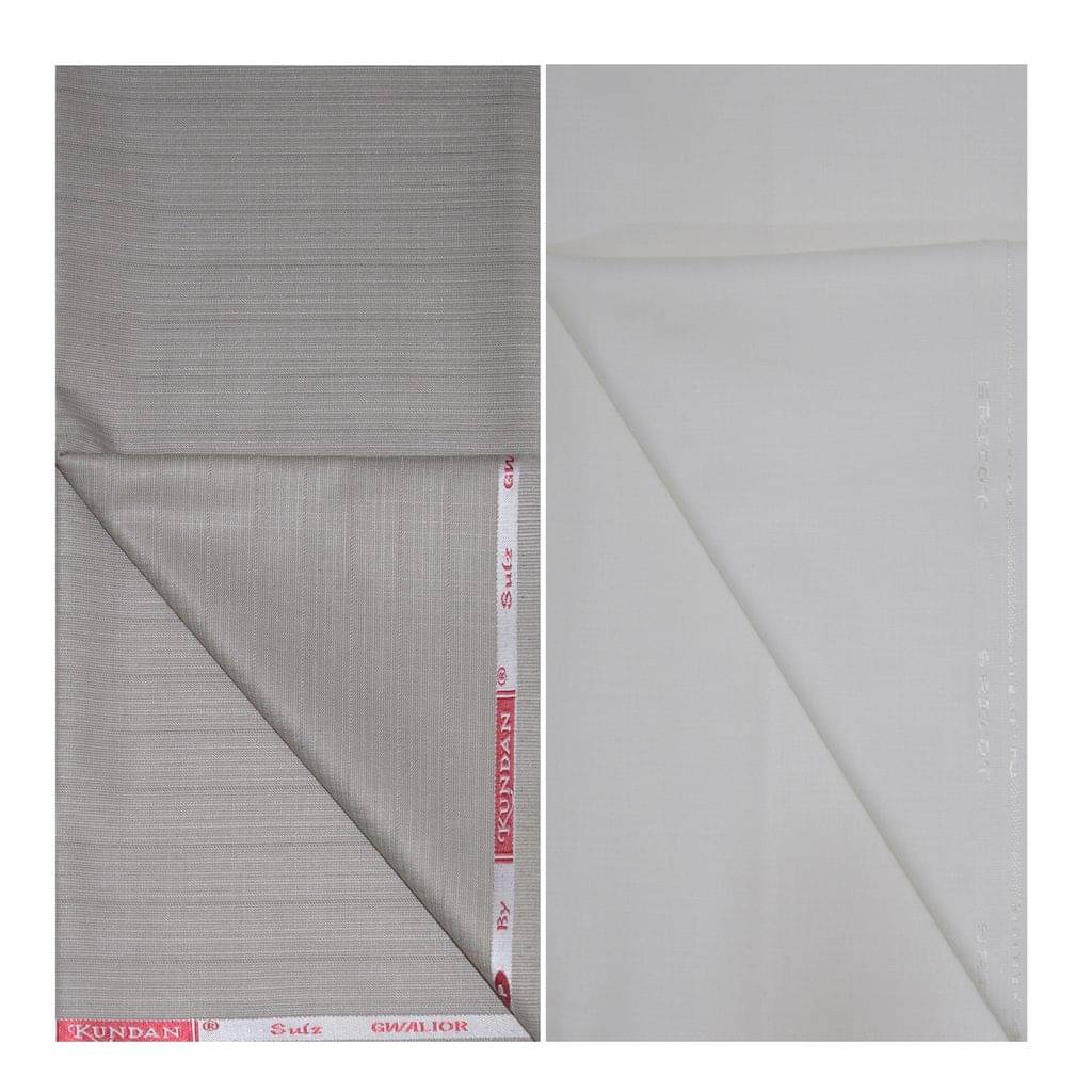     			KUNDAN SULZ GWALIOR Grey Cotton Blend Unstitched Shirts & Trousers ( 1 Pant & 1 Shirt Piece )