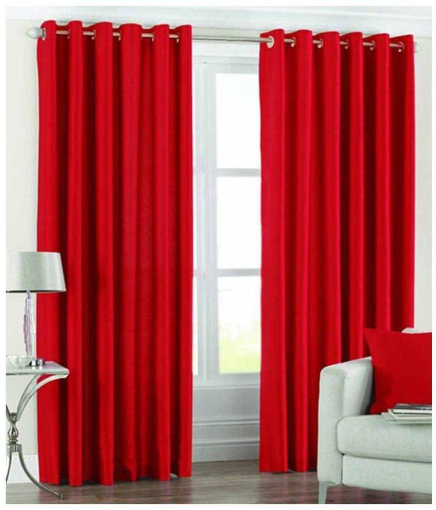 Phyto Home Solid Semi-Transparent Eyelet Door Curtain 7 ft Pack of 2 -Maroon Phyto Home Solid Semi-Transparent Eyelet Door Curtain 7 ft Pack of 2 -Maroon