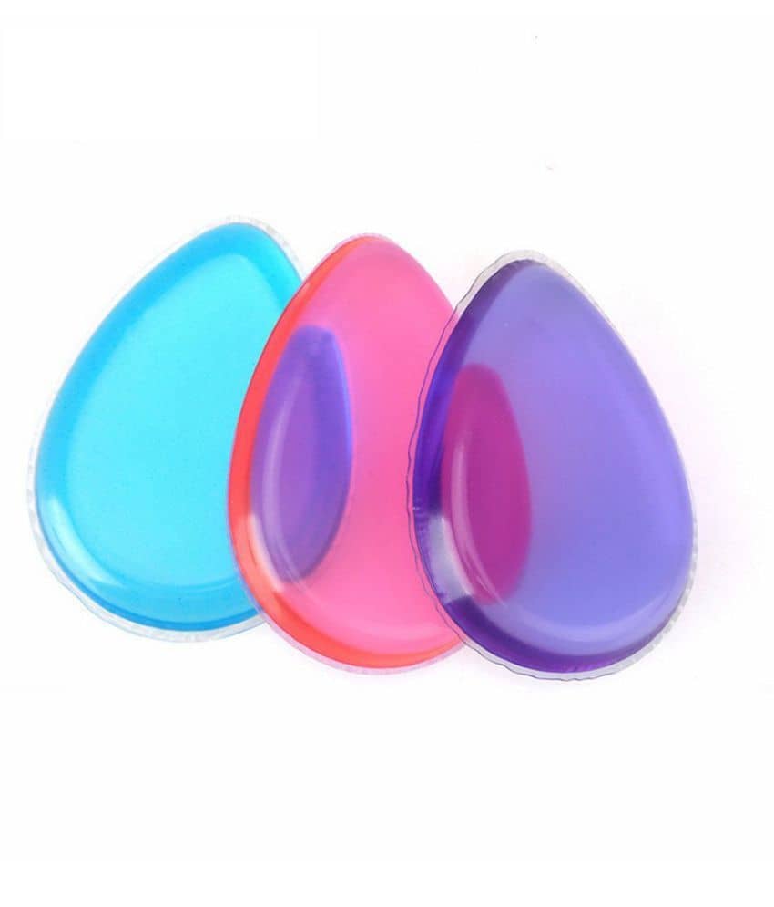 FOK Silicon Washable Jelly Make Up Sponge 1 no.s Flawless Beauty Tool (Aqua Blue)