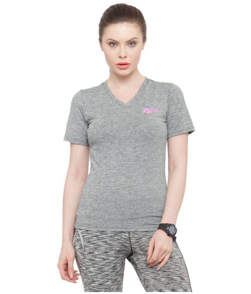     			N-Gal Polyester Blend T Shirts - Grey