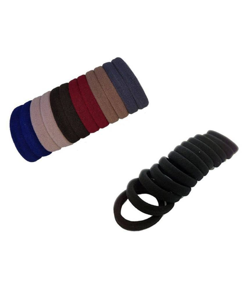 FOK Set Of 50 Pcs High Quality Effortless Multi Colored Elastic Hair Ties Bands - Jewellery Sets | Buy online on ZillyBuy