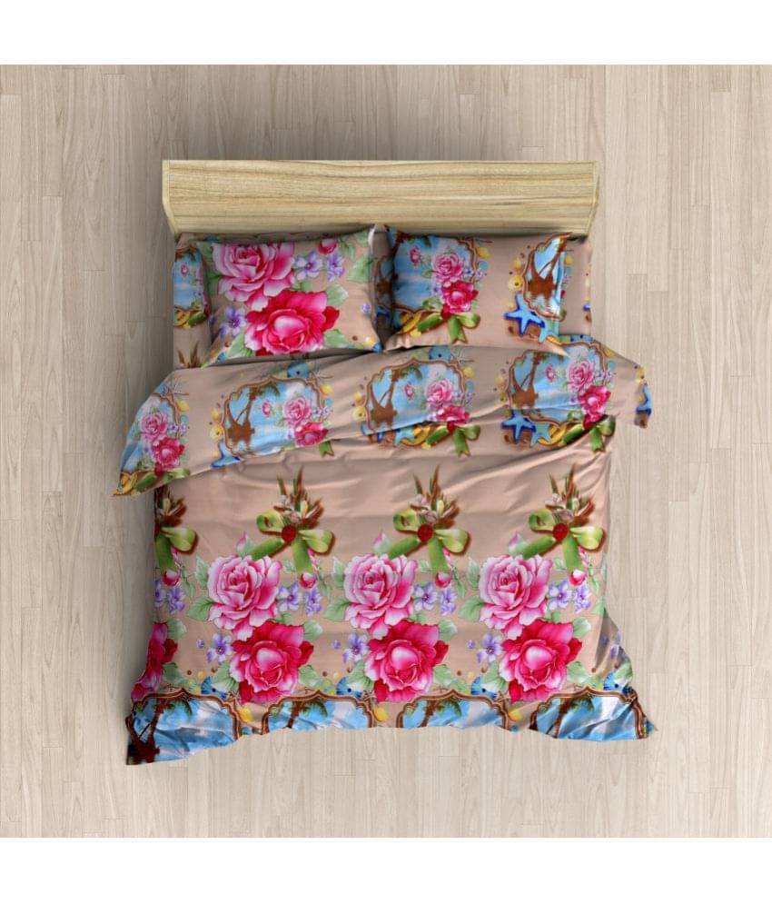 Homefab India Poly Cotton Double Bedsheet ( Beige )     			Homefab India Poly Cotton Double Bedsheet ( Beige )