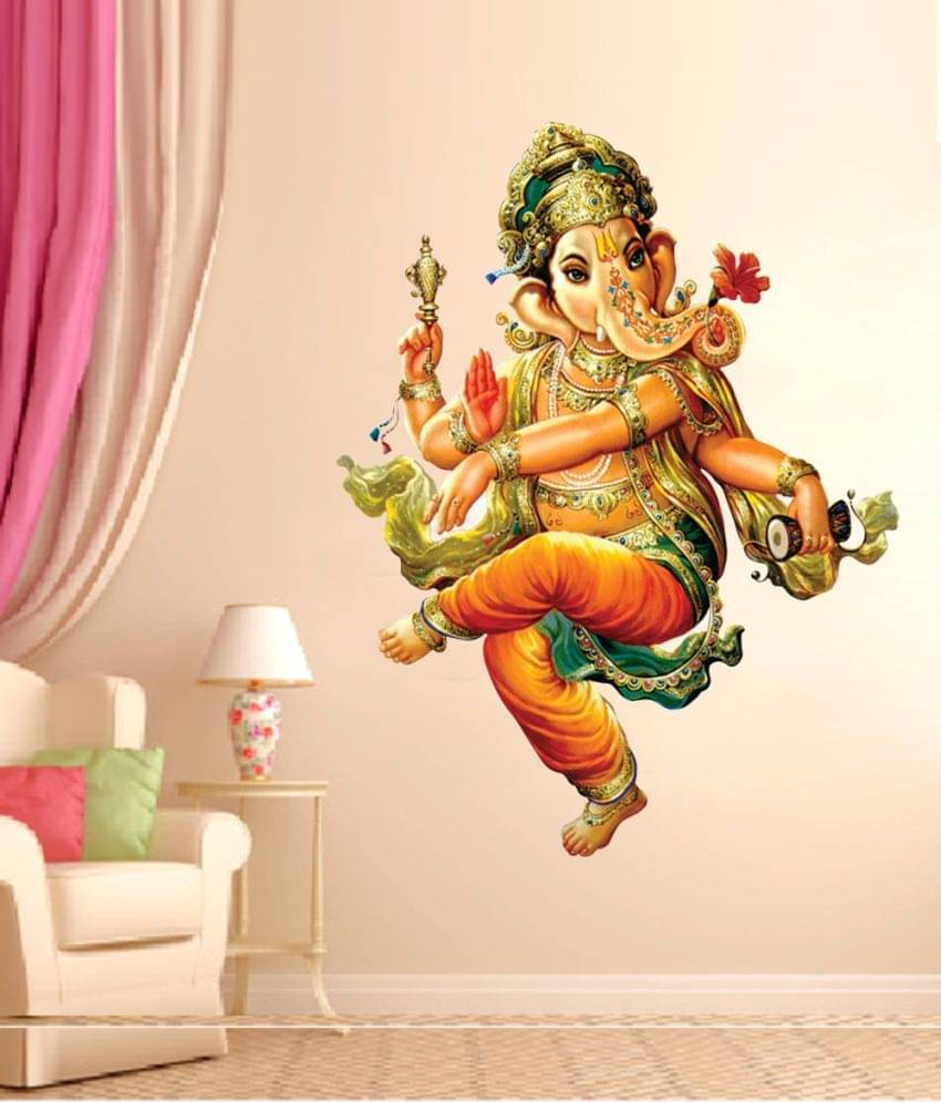 Decor Villa Lord Ganesha Animals Sticker ( 58 x 45 cms )     			Decor Villa Lord Ganesha Animals Sticker ( 58 x 45 cms )