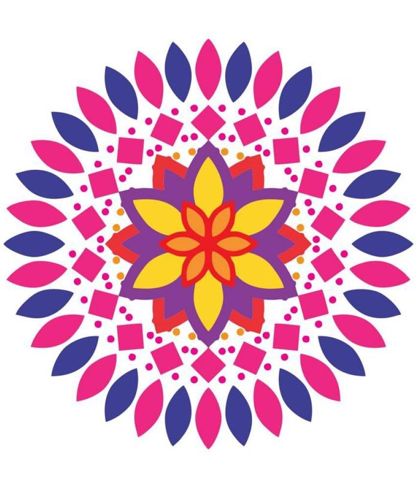     			Decor Villa 76 Rangoli Vinyl Multicolour Wall Sticker - Pack of 1