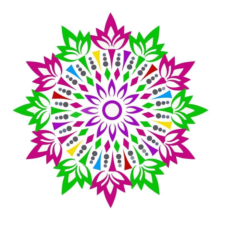 Decor Villa Multicolour Paper Rangoli - Pack of 1