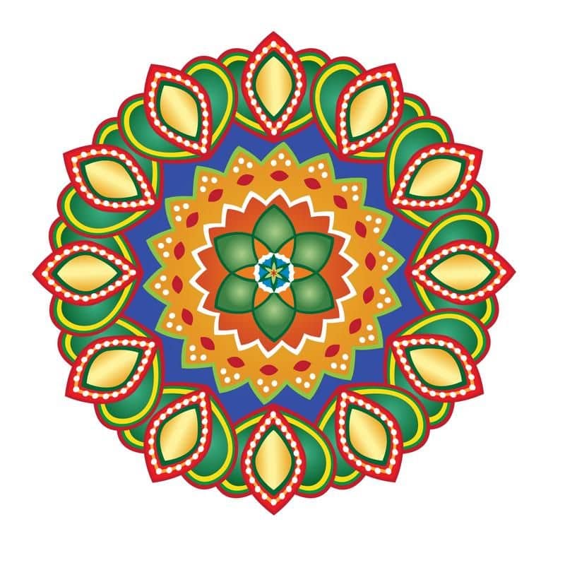 Decor Villa Multicolour Paper Rangoli - Pack of 1