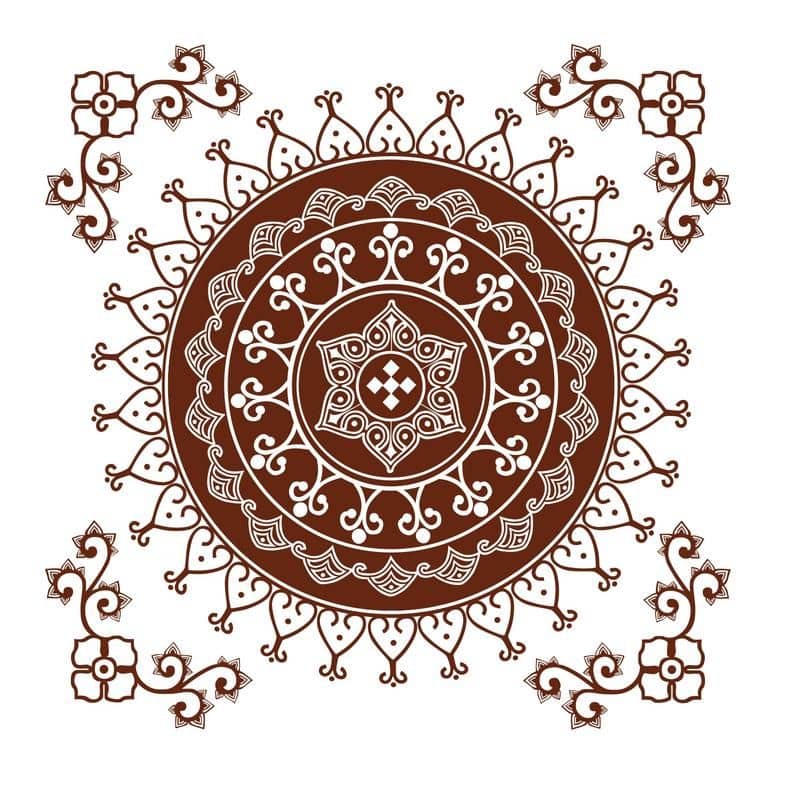 Decor Villa Brown Paper Rangoli - Pack of 1