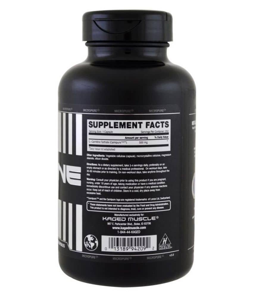 KAGED MUSCLE L-CARNITINE 120 no.s Fat Burner Capsule