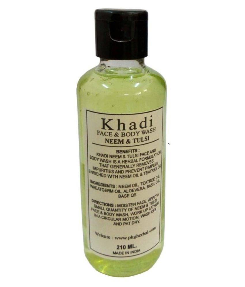 Khadi Herbal Neem & Tulsi Face & Body Wash 210 ml     			Khadi Herbal Neem & Tulsi Face & Body Wash 210 ml