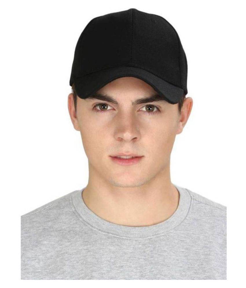     			Bolax Black Plain Cotton Caps