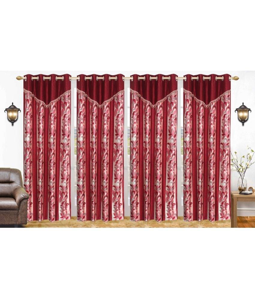 Stella Creations Set of 4 Door Eyelet Curtains Abstract Maroon Stella Creations Set of 4 Door Eyelet Curtains Abstract Maroon