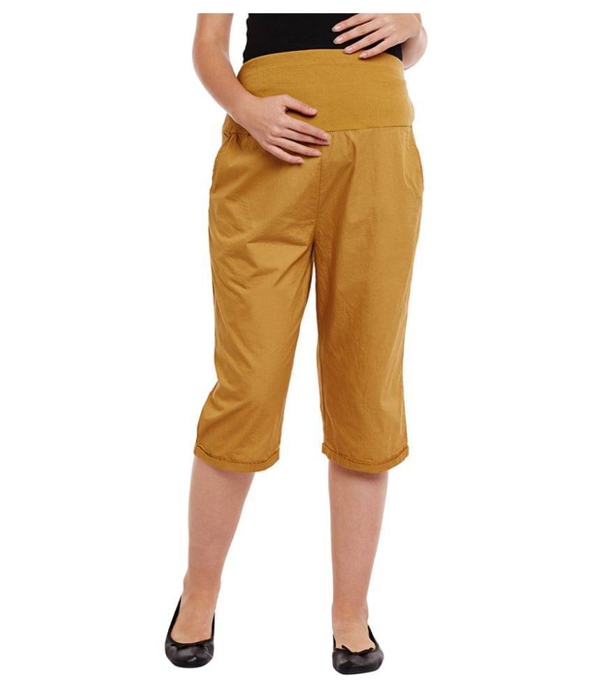     			Oxolloxo Yellow Cotton Maternity Capri