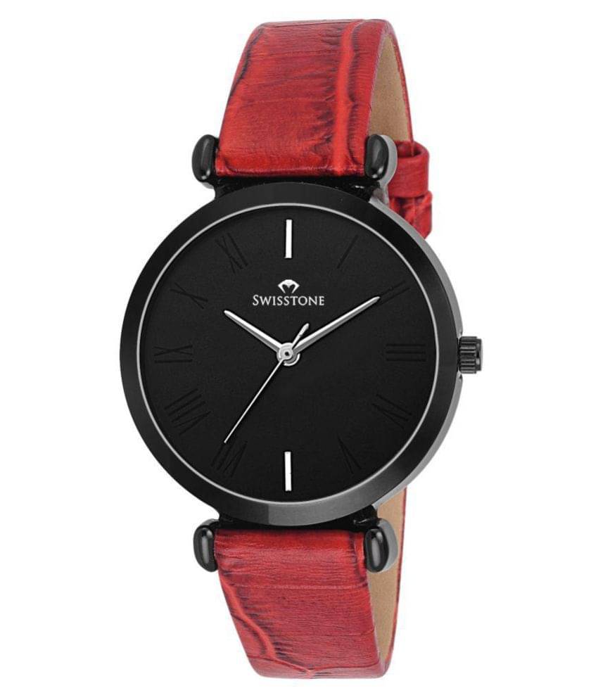    			Swisstone Leather Round Womens Watch